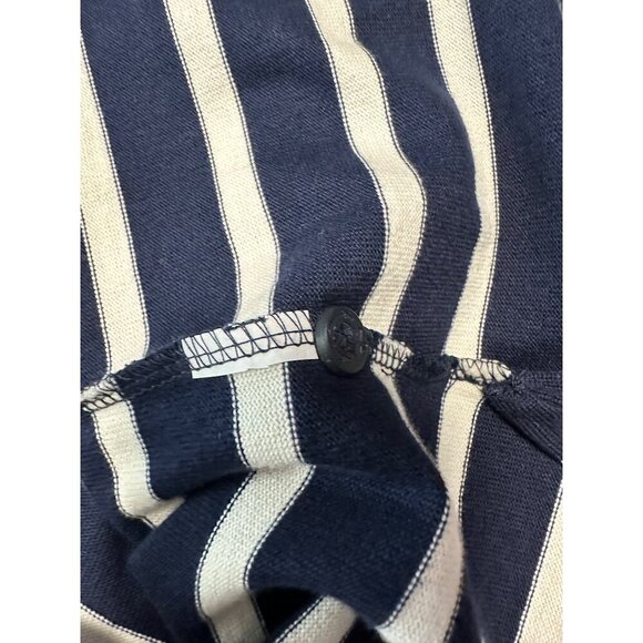 L.L. Bean Breton Nautical Coastal Dress Summer 3/4 Sleeves Navy Size M - Picture 7 of 8